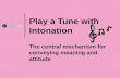 Play a Tune with Intonation The central mechanism for conveying meaning and attitude.