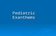 Pediatric Exanthems.
