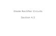 Diode Rectifier Circuits Section 4.5. In this Lecture, we will:  Determine the operation and characteristics of diode rectifier circuits, which is the.