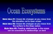 Main Idea #1: Ocean life changes as you move from the shoreline out to open ocean Main Idea #2: Ocean life changes as you move from the surface to the.