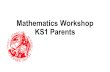 Mathematics Workshop KS1 Parents. Aims New curriculum for mathematics at KS1, which is now in line with EYFS Calculating Strategies Mental calculation.