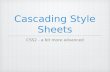 Cascading Style Sheets CSS2 - a bit more advanced.