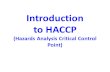 Introduction to HACCP (Hazards Analysis Critical Control Point)