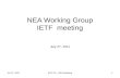 NEA Working Group IETF meeting July 27, 2011 Jul 27, 2011IETF 81 - NEA Meeting1.