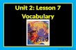 Unit 2: Lesson 7 Vocabulary Copyright  2011 Kelly Mott.