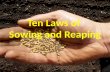 Ten Laws of Sowing and Reaping Ten Laws of Sowing and Reaping.