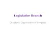 Legislative Branch Chapter 5: Organization of Congress.