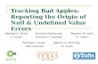 Tracking Bad Apples: Reporting the Origin of Null & Undefined Value Errors Michael D. Bond UT Austin…