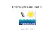 Hydrolight Lab: Part 1 July 18th, 2013.