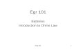 EGR 1011 Egr 101 Batteries Introduction to Ohms Law.