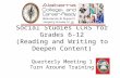 Social Studies CCRS for Grades 6-12 (Reading and Writing to Deepen Content) Quarterly Meeting 1 Turn…