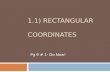 1.1) RECTANGULAR COORDINATES Pg 9 # 1- Do Now!. Coordinate Plane  Label: x, y-axis, origin, quadrants…