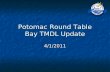 Potomac Round Table Bay TMDL Update 4/1/2011. Schedule Dec 29,2010 EPA established Bay TMDL Dec 29,2010…
