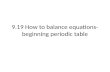 9.19 How to balance equations- beginning periodic table.