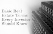 Basic Real Estate Terms Every Investor Should Know