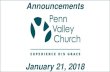 Penn Valley Church Announcements 1 21-18