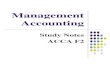 ACCA Study Notes - Knowledge Level- Management Accounting (F2)