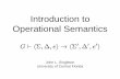 Introduction to Operational Semantics