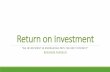 Return on investment  lesson 2-revision