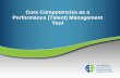 Core Competencies as a Performance (Talent) Management · PDF fileCore Competencies as a Performance (Talent) Management ... Examples please ... COMPETENCY MODEL Performance Management