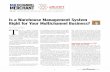 Is a Warehouse Management System Right for Your ...insidepenton.com/MCM_WMS_Final_112812.pdf · benefit from a warehouse management system? ... Is a Warehouse Management System Right