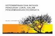 KEPEMIMPINAN DAN INOVASI PENDUDUK LOKAL …widyagama.ac.id/r2012/wp-content/uploads/2013/08/Dr-Bambang... · Seminar Nasional Ekowisata ... Dr. Bambang Supriyanto Direktur Pemanfaatan