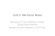 Unit 5: Net Force Notes - bloomphysics.wikispaces.com5+Notes+with+1… · Unit 5: Net Force Notes Net Force, 2nd Law of Motion, Friction, Study Guide Problems Review of Unit 4: Newton’s