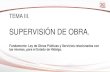 SUPERVISIÓN DE OBRA. -   · PDF fileTEMA III. SUPERVISIÓN DE OBRA. ... encargada de la inspección de todos y cada uno de lo trabajos ... III.3.2 EXPEDIENTE ÚNICO DE OBRA