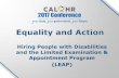 Hiring People with Disabilities and the Limited ... · PDF fileHiring People with Disabilities and the Limited Examination & Appointment Program (LEAP)