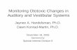 Monitoring Ototoxic Changes in Auditory and Vestibular · PDF fileMonitoring Ototoxic Changes in Auditory and ... – Hearing changes from ototoxicity ... Monitoring Ototoxic Changes