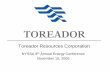 Toreador Resources Corporation - library.corporate-ir.netlibrary.corporate-ir.net/library/68/682/68298/items/174168/NYSSA.pdf · transportation restrictions, the ability of Toreador