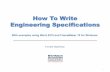How To Write Engineering · PDF fileHow To Write Engineering Specifications ... check properties to Import and Update, ... Browse for original and revised documents to be compared,