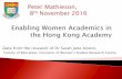 Peter Mathieson, 8 November 2016 fileData from the research of Dr Sarah Jane Aiston, Faculty of Education, Convenor of Women’s Studies Research Centre Peter Mathieson, 8th November