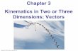 Chapter 3 Kinematics in Two or Three Dimensions; Vectorsmxchen/phys1010901/LectureCh03.pdf · 3-1 Vectors and Scalars. A vector has magnitude as well as direction. Some vector quantities:
