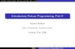 Introductory Fortran Programming, Part II · PDF fileModules Simple module Operator overloading More modules Faster programs Exercises (2) More modules Exercises (3) Fortran 2003 Introductory