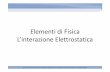 Elementi di Fisica L’interazione Elettrostatica - L06 - Elemen… · Elementi di Fisica L’interazione Elettrostatica Prerequisiti e strumenti matematici e fisici per l’elettronica