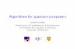 Algorithms for quantum computers - University Of Marylandamchilds/talks/ioi10.pdf · Algorithms for quantum computers Andrew Childs Department of Combinatorics & Optimization and