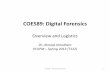 COE589: Digital Forensics - ccse.kfupm.edu.saahmadsm/coe589-122/00_Overview_Logisti… · Digital Forensics computer forensics mobile forensics network forensics ... COE589 - Ahmad