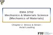 EMA 3702 Mechanics & Materials Science (Mechanics of ... · PDF fileMechanics of Materials - Deals with practical, ... material is steel with elastic modulus of 200 GPa. Assuming it