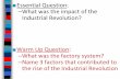 What was the impact of the Industrial Revolution? · PDF file · 2017-04-18The Impact of the Industrial Revolution ... in 1750 to 23 million tons in 1830 –Men, ... During the Industrial