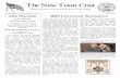 L EDITOR The New Town CrierThe New Town · PDF fileThe New Town CrierThe New Town Crier Official Newsletter of the Historical Society of Bloomfield BLOOMFIELD, ... 3. You write of