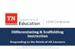 Differentiating  Scaffolding    Scaffolding Instruction ... • To feel more prepared in developing differentiated and ... and approach to learning supports success