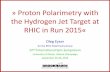 » Proton Polarimetry with the Hydrogen Jet Target at · PDF file» Proton Polarimetry with the Hydrogen Jet Target at ... o New asymmetries from elastic proton-heavy-ion scattering