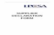 SUPPLIER DECLARATION FORM - Home Page -  · PDF fileDECLARATION FORM - 2 - ... 15 Psychometrics Service Providers/Consultants (HPCSA Registration) ... CIDB Certificate (certified)