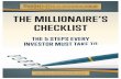 THE MILLIONAIRE’S CHECKLIST · PDF fileThe Millionaire’s Checklist ... I believe most of us dream about ... That last point is an important one – so important, in fact,