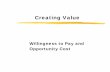 Creating Value - · PDF fileCreating Value Willingness to Pay and Opportunity Cost. Value creation ... consumer-producers. Should they self provide or trade? On what basis do we decide