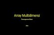 Array Multidimensi - · PDF fileArray Multidimensi •Array multidimensi dapat dikatakan sebagai array of array atau array didalam sebuah array •Contoh: myArray adalah array 2 dimensi
