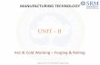 MANUFACTURING TECHNOLOGY - BrainZorp · PDF fileUNIT – II Hot & Cold Working – Forging & Rolling MANUFACTURING TECHNOLOGY Department of Automobile Engineering
