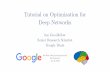 Tutorial on Optimization for Deep Networks on Optimization for Deep Networks Re-Work Deep Learning Summit San Francisco Jan 28, 2016 Ian Goodfellow Senior Research Scientist Google