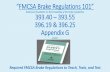 “Brake FMSCA Regulation 101” Training & Testing Contentcvsa.org/.../uploads/FMCSA-Brake-Regulations-101-1.pdf1) Understands the brake service or inspection task to be accomplished